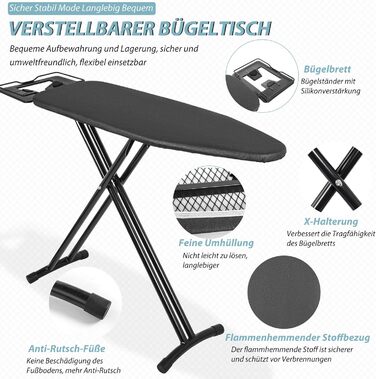 IBVIVIC Folding Ironing Board - Small Ironing Board, Table Ironing Board Made of Metal Mesh with Non-Slip Feet for Home Use, 81 cm x 30.5 cm, Blue