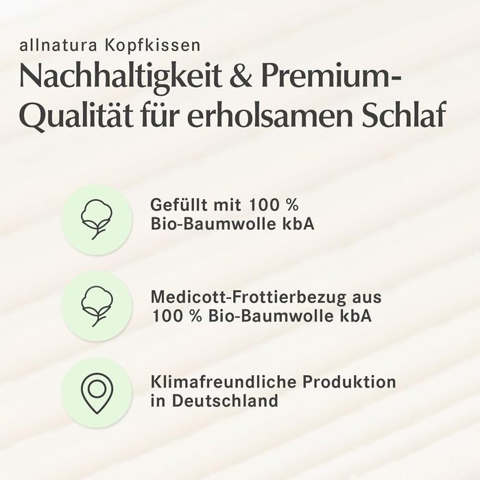 allnatura Cotton Pillow Cotona-Medicott 40x80 cm Test Winner - 100% Organic Cotton ideal for allergy sufferers - Suitable for side and back sleepers - Adjustable height & machine-washable cover - Made in Germany… 40 x 80cm cotton pillow