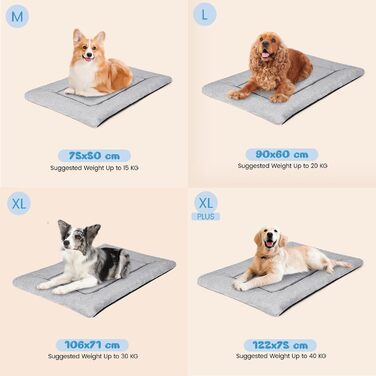 Крісло-ліжко для собак середніх порід Baodan, 90x60 см, сіре, з антиковзною основою