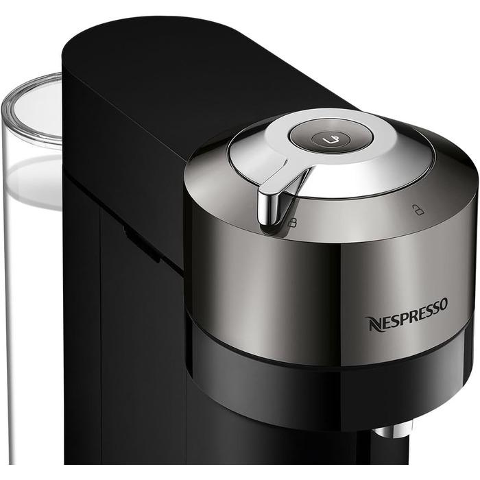 Кавомашина Nespresso Vertuo Next Krups XN910C: 6 розмірів чашок, автоматичне розпізнавання капсул, об'єм резервуару 1.1 л, 54% з переробленого пластику, темне хромоване покриття
