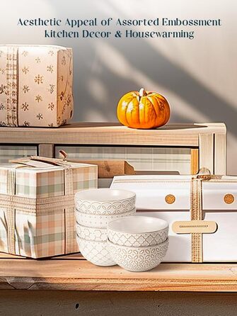 Набір мисок DOWAN для мюслі, 6 шт., 680 мл. Великі миски для мюслі, вечері, супу, салату. Яскраві миски для сервірування на Різдво.