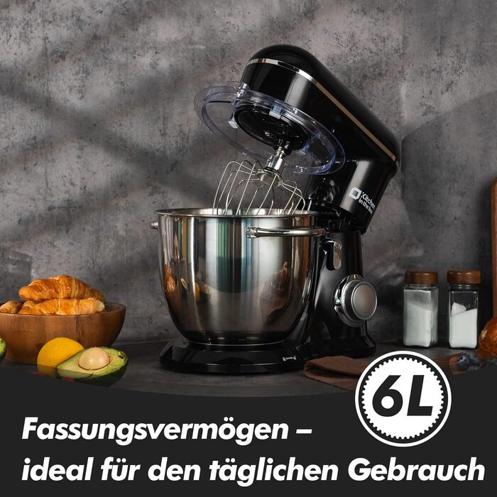 Кухонна машина Kitchen in the box: 6 л, 1300 Вт, темний зелений/чорний, з набором насадок