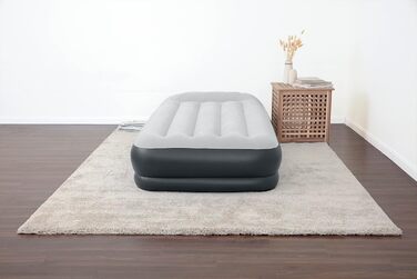 Надувний матрац Novaluxe з вбудованим електронасосом та подушкою, сірий 191x97x38 см