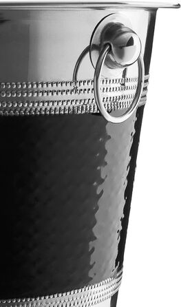 Охолоджувач для шампанського Premier Housewares 0507784 з гофрованим чорним обідком, нержавіюча сталь