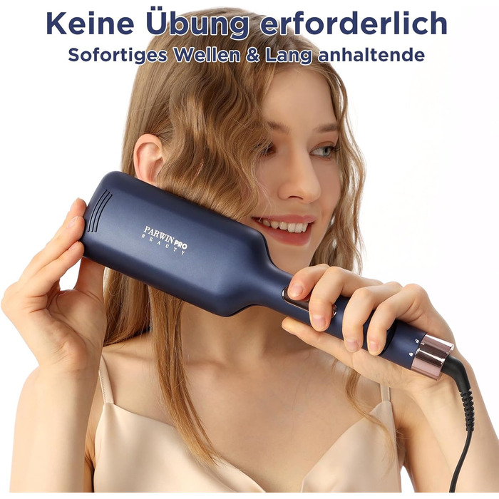 Welleneisen PARWIN PRO Meerjungfrau 32MM: великі локони, 4 температурні режими, швидке формування хвиль (Preußischblau)