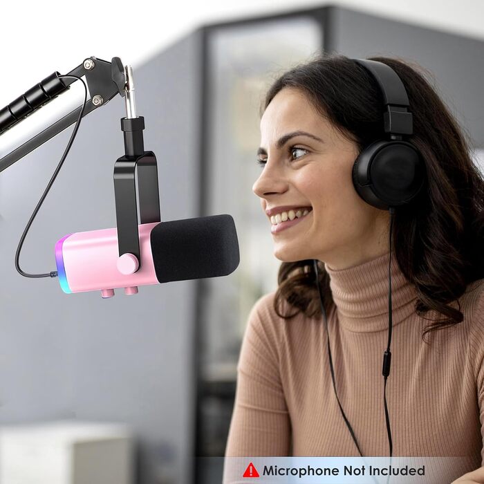 Кріплення для мікрофона FIFINE AM8, білий - Шарнірний штатив для мікрофона, сумісний з FIFINE Recording XLR/USB мікрофонами, AM8, YOUSHARES, з адаптером 3/8' - 5/8'