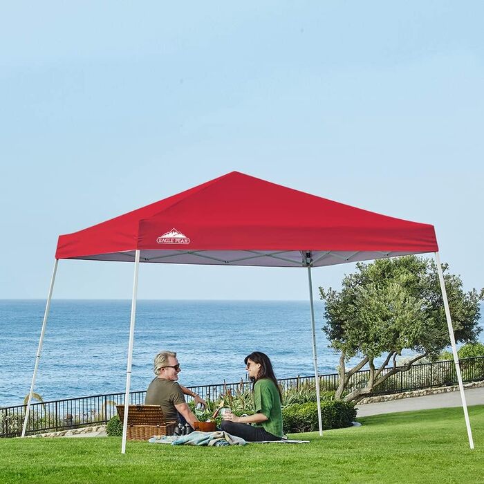 EAGLE PEAK 3 m x 3 m Pop-Up Tent with Sloping Legs (Red)