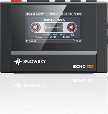 FiiO Echo Mini: Hi-Fi Bluetooth MP3 плеєр з 15 год відтворення, чорний