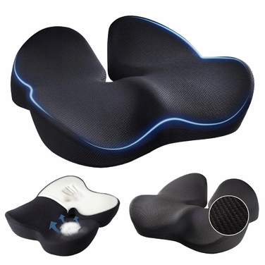 Ортопедична подушка для сидіння з ефектом пам'яті (Memory Foam), профільна, велика