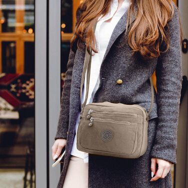 Сумка жіноча через плече ekavale Kleine Schultertasche - нейлон, водонепроникна, для дівчаток, повсякденна (Сірий)