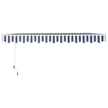 Markiza Outsunny з шарнірною консоллю та ручною кришкою 3,5x2,5м сіра та біла, сонцезахист з алюмінію та поліестеру для тераси та балкону
