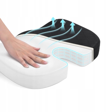 Ортопедична подушка для сидіння з ефектом пам'яті (Memory Foam), ергономічна