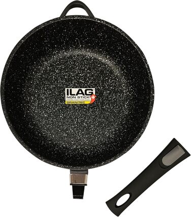 Набір посуду Induktion BRIEBЕ 12-ти частинний: 4 казани з алюмінію, 2 сковорідки з антипригарним покриттям ILAG GRANITEC (без PFOA), кришки зі скла, рукавички з силікону. Підходить для індукційних, газових плит та духовки.