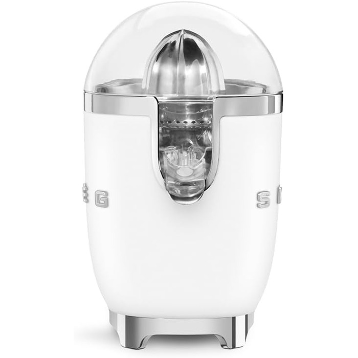 Електрична соковижималка для цитрусових Smeg CJF01PGEU, ручний прес, універсальний конус, 70 Вт, біла