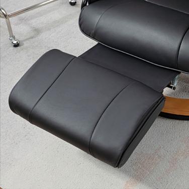 HOMCOM Recliner Chair, Swivel TV Chair with Reclining Function and Footrest, Holds up to 150 kg (220 lbs), Faux Leather TV Chair in Black for Living Room