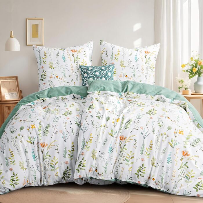 Комплект постільної білизни RUIKASI 135x200 з бавовни (4 частини), антрацит, геометричний малюнок