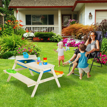 Relaxdays White Wooden Children's Table and Chair Set