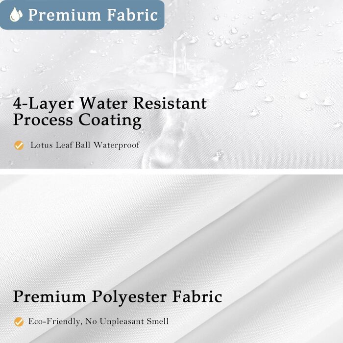 Штора для ванної кімнати біла 180x200 см, текстильна, водовідштовхувальна, антигрибкова, з кільцями - якісна штора для душу