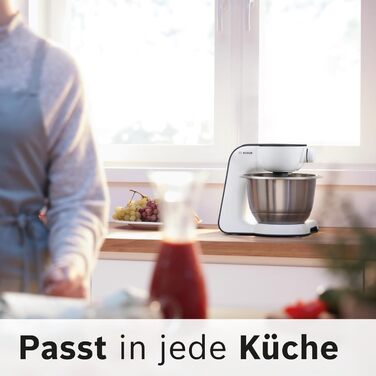 Bosch Kitchen Machine Series 4 MUM54A00, Stainless Steel Bowl 3.9 L, Planetary Mixing System, Dough Hook, Whisk, Beater, 900 W, White/Black Single