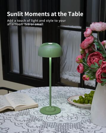 Світлодіодна настільна лампа бездротова LED для вулиці та дому, димована, з акумулятором 5200mAh, IP54, чорна (2 шт)