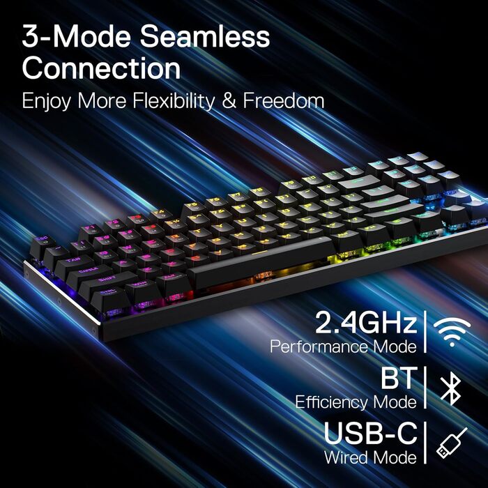 Redragon K660 RGB-ігрова клавіатура: 87 клавіш, TKL, механічна, з підсвічуванням, з алюмінієвою основою та тихими червоними перемикачами