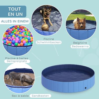 PawHut Dog Bath Tub Dog Pool Bathtub Swimming Pool Water Pool for Dogs 120 x 30 cm