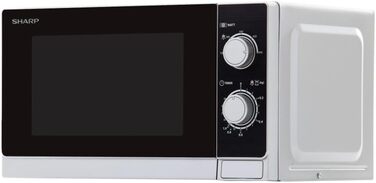 Мікрохвильова піч SHARP R200BKW Solo, 20 л, 800 Вт, 5 рівнів потужності, таймер, авторозморожування, економія енергії, чорний колір