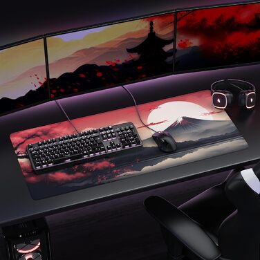 Килимок для миші CSL Titanwolf XXL 900 x 400mm - великий, для геймінгу, покращена точність та швидкість (Japan Sunset 2)