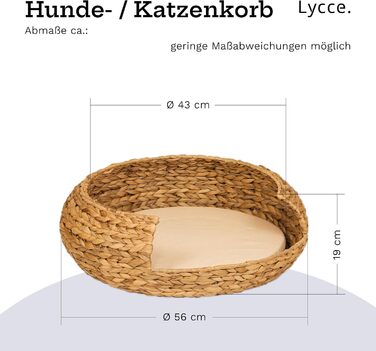 Dog bed, cat bed, Opal water hyacinth, natural, Size 5 (Ø 83 cm) (Size 2)