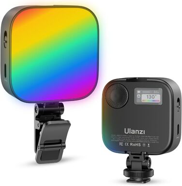 ULANZI U60 RGB LED Відеолампа: портативна фотоосвітлення з регулюванням температури кольору (2500-9000K), CRI 95+, 2500mAh, з кріпленням Cold Shoe та кліпсою