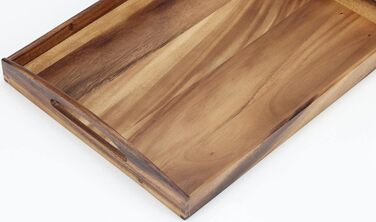 Zassenhaus Serving Tray Wood | 53×41×7cm | Tea Tray & Breakfast Board Wood | 2-Piece Set | Made from Sustainable Acacia | Snack Board | Easy to Clean | Robust | 28 x 20 cm