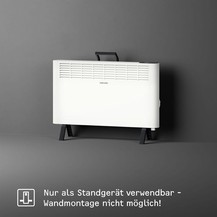 Електричний конвекторний обігрівач Stiebel Eltron 2 kW, для площі 25 м², з регулюванням, на роликах, TÜV-сертифікований, енергозберігаючий, 204450
