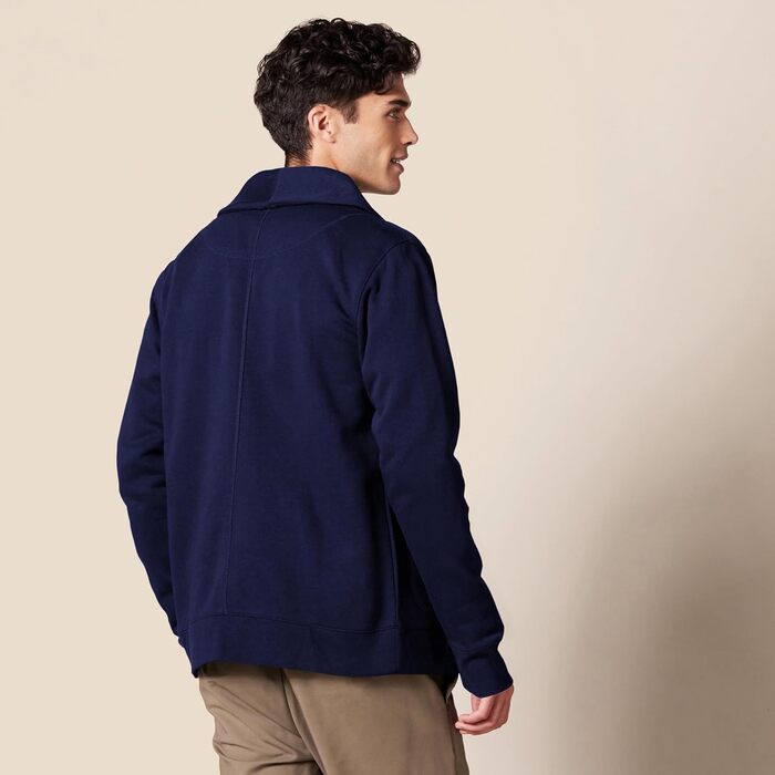 Чоловіча в'язана жилетка Amazon Essentias з флісу з капюшоном та коміром-шарфом (S, Морська синя)