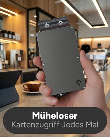 Кластинка для карт з RFID захистом та подарунковою коробкою – Мінімалістичний гаманець для чоловіків – Компактний аксесуар та захист від безконтактної оплати (Alpha Collection) 03. Titan Edition