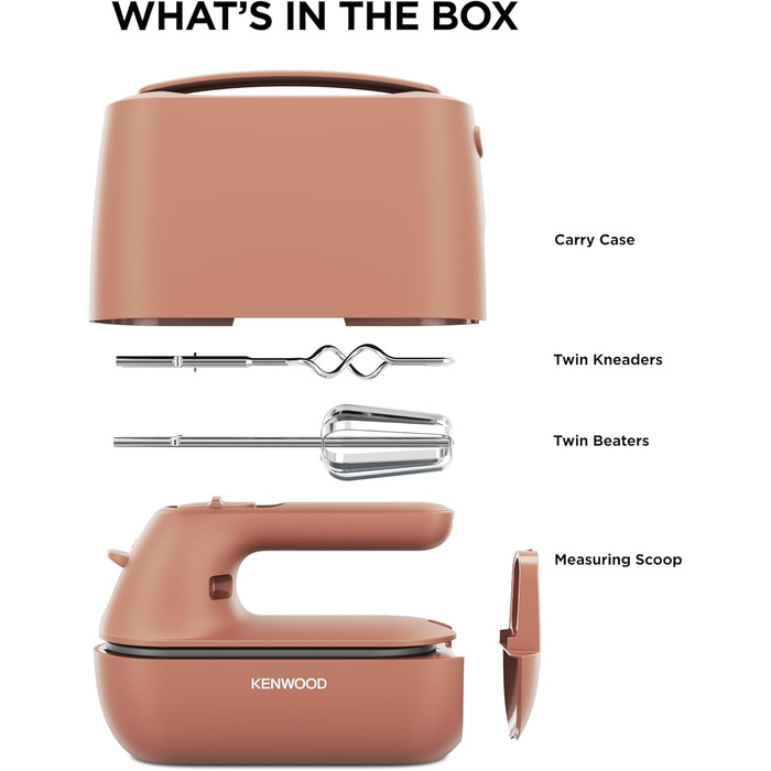 Ручний міксер Kenwood QuickMix Go HMP40.000RD, 350W, тонарний, з кейсом