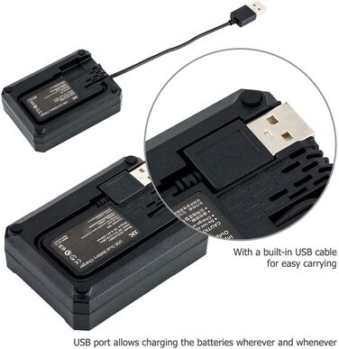 Зарядний пристрій JJC USB для акумуляторів Fujifilm X-T30, X-E5, X100VI, X100V та інших моделей (NP-W126/NP-W126s)