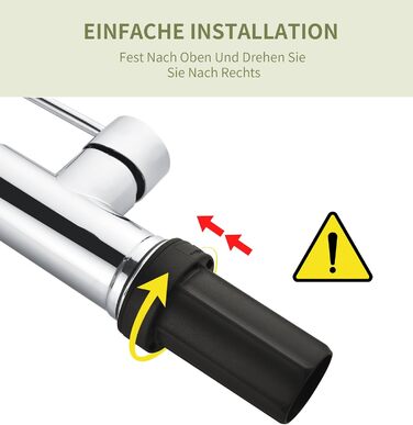 Кухонний змішувач з витяжною лійкою, 360° обертання, 2 режими, нержавіюча сталь, преміум-якість