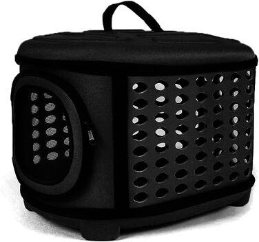 Складана переноска для кота, переноска для кота/маленьких собак, чорна, з м'яким матом