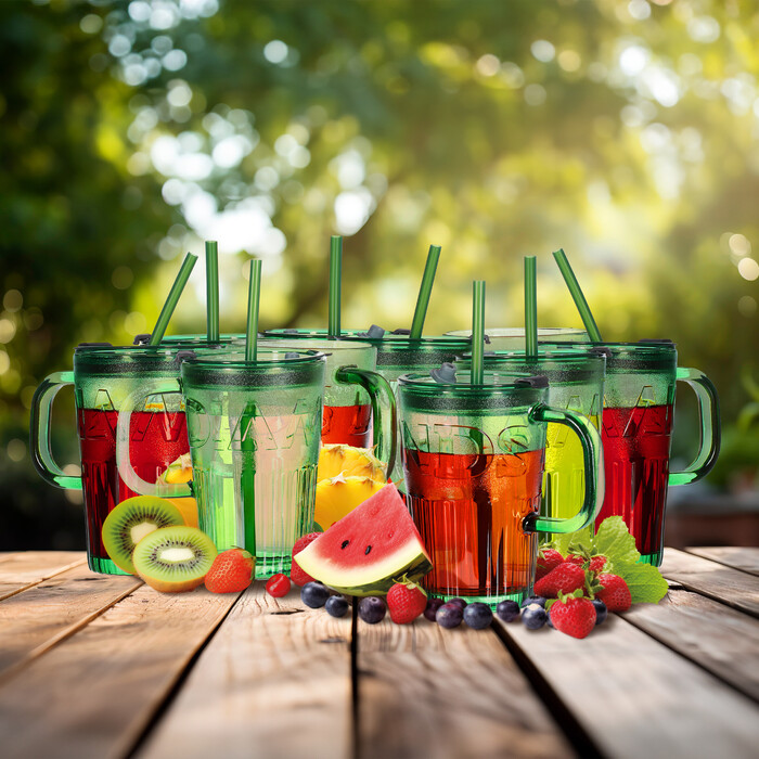 Relaxdays Set of 10 Handle Drinking Glasses