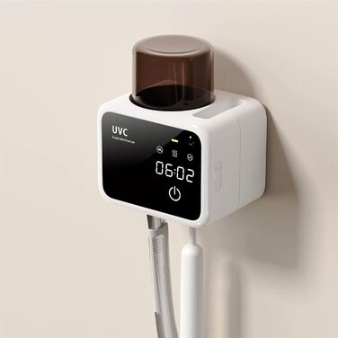 Утримувач для зубних щіток Maxspace з UV-стерилізатором, сушкою та таймером (білий)