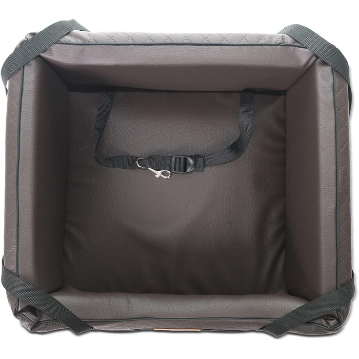 Автомобільний лежак для собак Mayaadi-Home з штучної шкіри, 65x55x25 см, коричневий