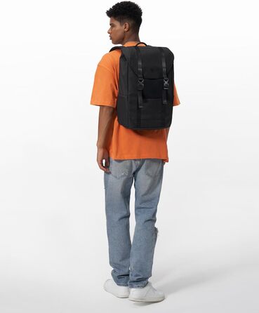 tomtoc Laptop Backpack for Women and Men, Vintage Daypack Daypack Casual Backpack with 22 Liters for Everyday Use, Leisure, University, School, Classic Backpacks Fits 13-15.6 inch Laptops, Black (Black)