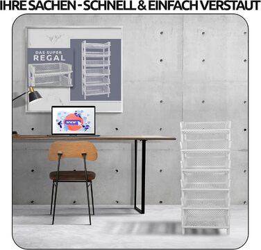 Stackable/expandable plastic shelf system as a stacking shelf, 6 shelf elements in (granite grey)