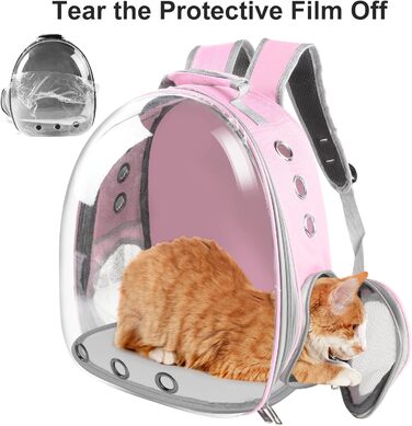 Сумка-переноска для котів, домашніх тварин, рюкзак-переноска, передня кишеня для маленьких, середніх котів, цуценят, собак (Рожева)