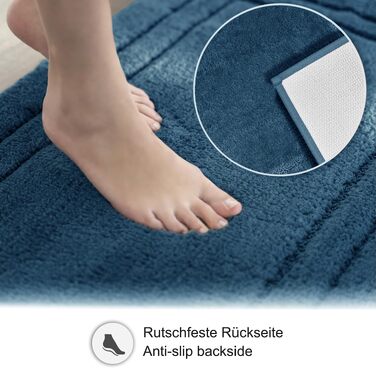 Протиковзкий килимок для ванної кімнати та туалету Decomira, Royal Blue, 45x45 см, квадратний, вологостійкий та придатний для прання