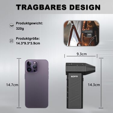 Електричний пилосос для чищення повітряним струменем X3Max-Black: Комплект для чищення ПК, електроніки, диванів, авто