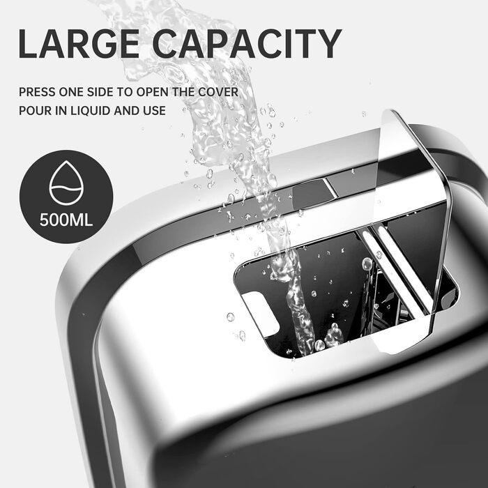 Stainless Steel Wall Mounted Soap Dispenser - 800ml Capacity - Hygienic Push Button - Rustproof & Leakproof