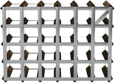 Cranville Wine Racks Classic 30 (6x4) Bottle Pine Wood and Galvanized Metal Wine Rack Fully Assembled (Brown, 136x66.5x74 cm)