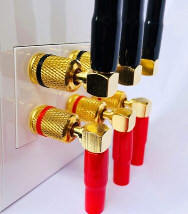 Гоайсер штекер бананний кутовий 24K позолочений для акустичних кабелів - (12 шт.) (4 пари)