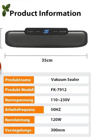 MeteMake Вакууматор автоматичний для продуктів харчування, One-Touch вакуумна запайка, компактна модель (чорний)